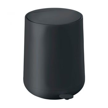 Coș de gunoi negru cu pedală din plastic 5 l Nova – Zone