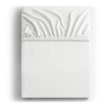 Cearceaf alb din jerseu cu elastic 180x200 cm Amber – DecoKing