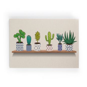 Tablou pe pânză Really Nice Things Lino Cactus Shelve, 60 x 40 cm