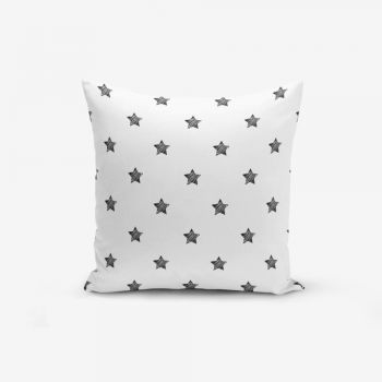 Față de pernă cu amestec din bumbac Minimalist Cushion Covers White Background Star, 45 x 45 cm, negru - alb