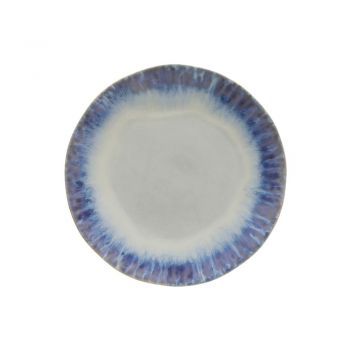 Farfurie din gresie ceramică Costa Nova Brisa, ⌀ 26,5 cm, alb-albastru