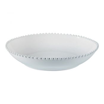 Farfurie adâncă pentru salată/paste din gresie ceramică Costa Nova Pearl, ⌀ 34 cm, alb