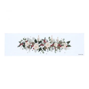 Napron de masă din bumbac 40x140 cm cu model de Crăciun Fir Branches – Butter Kings
