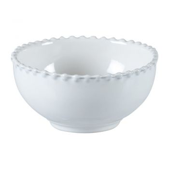 Bol din gresie ceramică Costa Nova Pearl, ⌀ 13 cm, alb