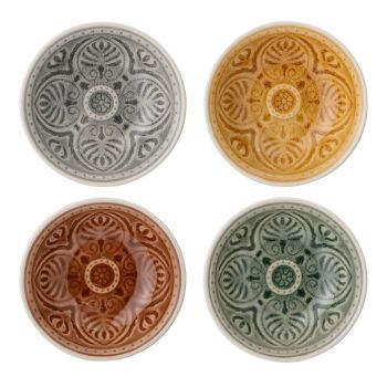 Set 4 boluri din gresie ceramică Bloomingville Rani, ø 9 cm, multicolor