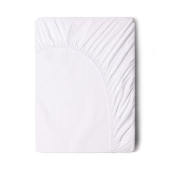 Cearșaf elastic din bumbac Good Morning, 180 x 200 cm, alb