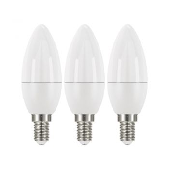 Set 3 becuri cu LED EMOS Classic Candle Neutral White, 5W E14