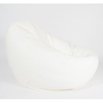 Fotoliu mare nirvana gigant alb piele eco umplut cu perle polistiren beanbag para marca pufrelax la reducere
