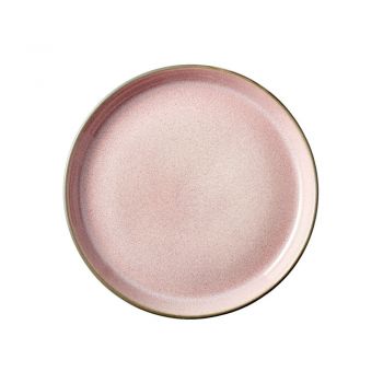 Farfurie roz/gri pentru desert din gresie ø 17 cm Mensa – Bitz