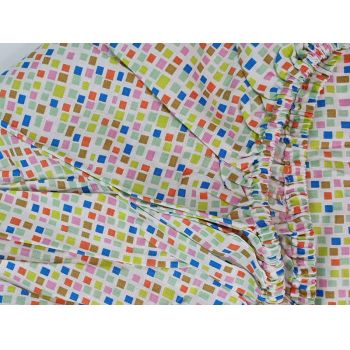 Cearceaf Mozaic KidsDecor cu elastic din bumbac 60x107 cm