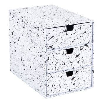 Cutie cu 3 sertare Bigso Box of Sweden Ingrid, alb-negru