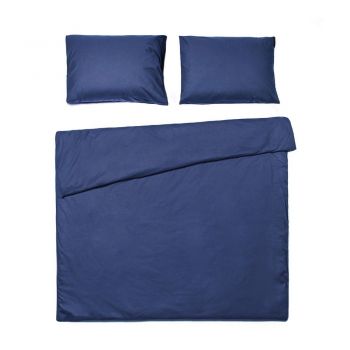 Lenjerie pentru pat dublu din bumbac Bonami Selection, 200 x 220 cm, albastru marin
