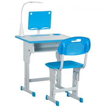 Set banca cu scaun HOMCOM pentru copii 6-12 ani, albastru | Aosom RO ieftin