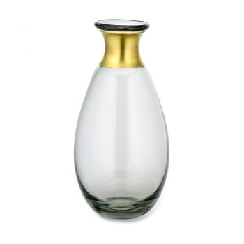 Vază din sticlă Nkuku Miza, înălțime 14 cm, gri