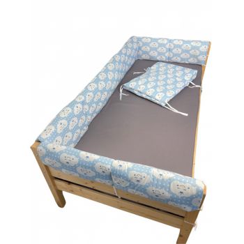 Set aparatori laterale Maxi pentru pat Montessori 120x200 cm Nori Zambareti albastru
