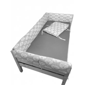Set aparatori laterale Maxi pentru pat Montessori 90x200 cm Nori Zambareti gri