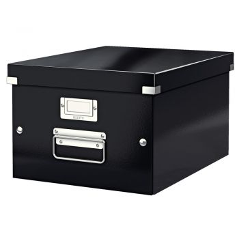 Cutie de depozitare neagră din carton cu capac 28x37x20 cm Click&Store – Leitz