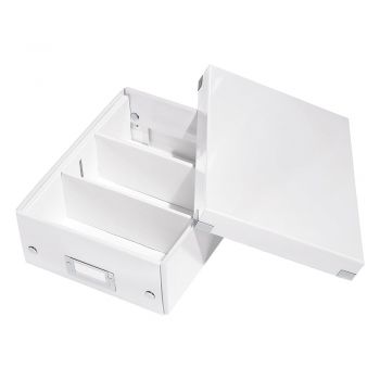 Cutie de depozitare albă din carton cu capac 22x28x10 cm Click&Store – Leitz