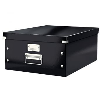 Cutie de depozitare neagră din carton cu capac 37x48x20 cm Click&Store – Leitz