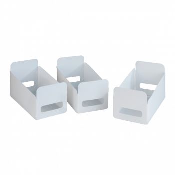 Set 3 cutii pliabile, Wenko, pliabile, 15 x 18 x 40 cm, polipropilena, alb
