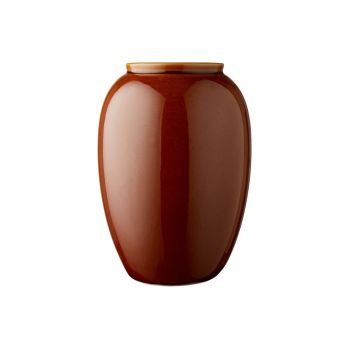 Vază din gresie ceramică Bitz, înălțime 25 cm, portocaliu închis