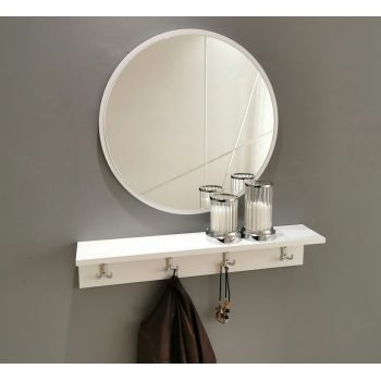 Set oglinda si cuier V103, Neostill, 60 cm/80 x 15 cm, alb