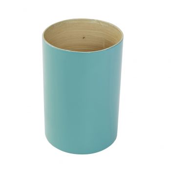 Cutie depozitare cilindrica, Compactor, Laccato, 12 x 18 cm, bambus, turcoaz
