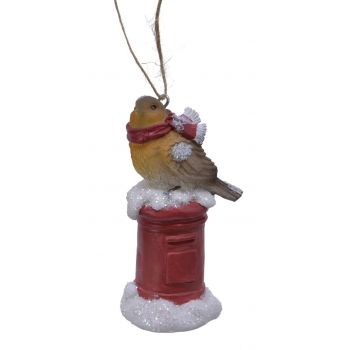 Glob Bird mailbox, Decoris, 4.5x5x10 cm, poliester, multicolor