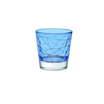 Set 6 pahare whisky, Vidivi, Dolomiti, 370 ml, sticla, albastru