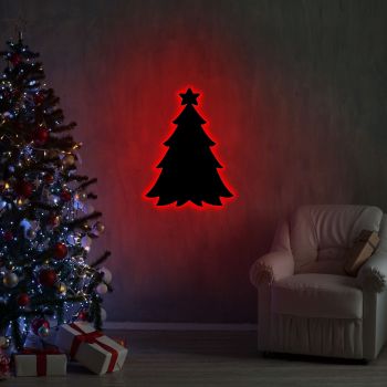 Lampa de perete Christmas Pine 2 , Neon Graph, 20x27 cm, rosu