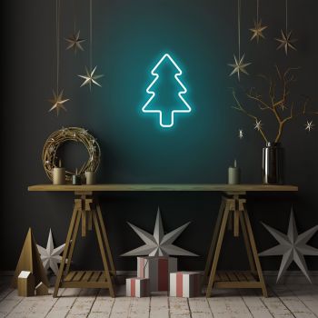 Lampa de perete Christmas Pine, Neon Graph, 21x30x2 cm, albastru