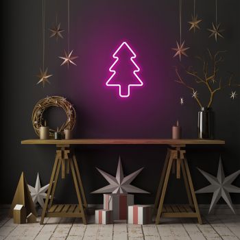 Lampa de perete Christmas Pine, Neon Graph, 21x30x2 cm, roz