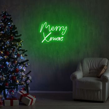 Lampa de perete Merry Christmas, Neon Graph, 43x33x2 cm, verde