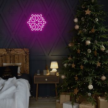 Lampa de perete Snowflake, Neon Graph, 30x26x2 cm, roz