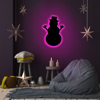 Lampa de perete Snowman 2, Neon Graph, 25x30 cm, roz