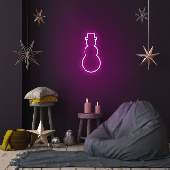 Lampa de perete Snowman, Neon Graph, 18x35x2 cm, roz