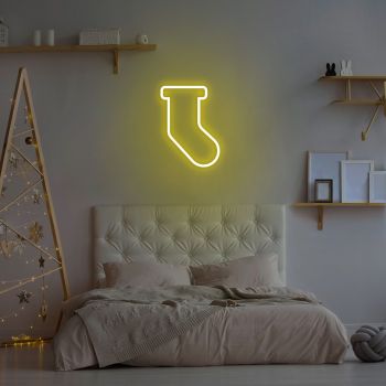 Lampa de perete Socks, Neon Graph, 18x24x2 cm, galben