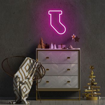 Lampa de perete Socks, Neon Graph, 18x24x2 cm, roz