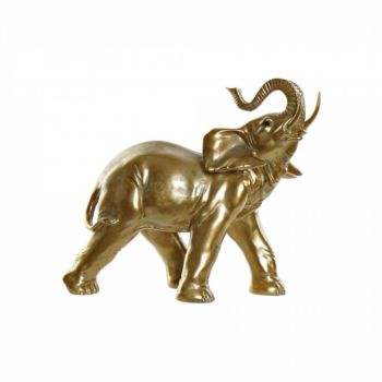 Decoratiune, DKD Home Decor, Elephant, 35 x 16 x 30 cm, rasina, auriu
