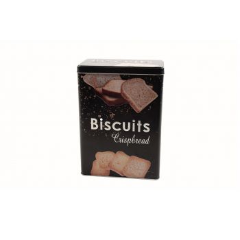 Recipient pentru biscuiti, Mercury, 18x10x24.5 cm, metal, negru