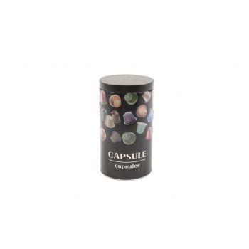Recipient pentru capsule de cafea, Mercury, 11x19 cm, metal, negru