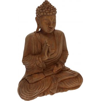 Decoratiune Buddha, 24.5x11.5x32.5 cm, poliston, maro