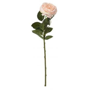 Floare artificiala Rose, 12x12x63 cm, poliester, roz delicat