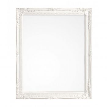 Oglinda decorativa, Miro, Bizzotto, 36x46 cm, lemn de paulownia, alb