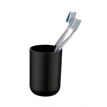 Suport pentru periute si pasta de dinti, Wenko, Brasil Black, 7.3 x 10.3 cm, plastic, negru