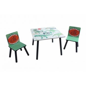 Set birou cu 2 scaune Dino, U-grow, MDF, multicolor
