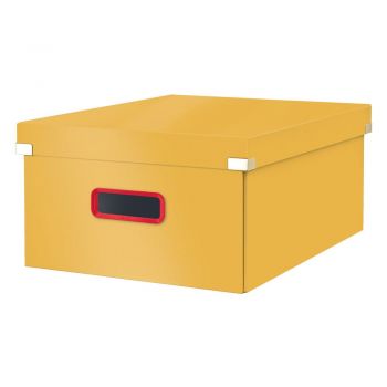 Cutie de depozitare galbenă din carton cu capac 48x37x20 cm Click&Store – Leitz