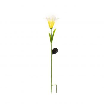 Lampa de gradina Lily, Lumineo, 17x17x82.5 cm, metal, alb/galben la reducere