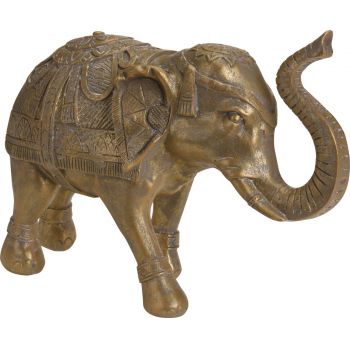 Decoratiune Elephant, 36x13x22 cm, poliston, auriu