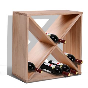 HOMCOM Raft pentru Sticle de Vin și Lichioruri, Capacitate 24 Sticle, Lemn Natural, Design Elegant | Aosom Romania